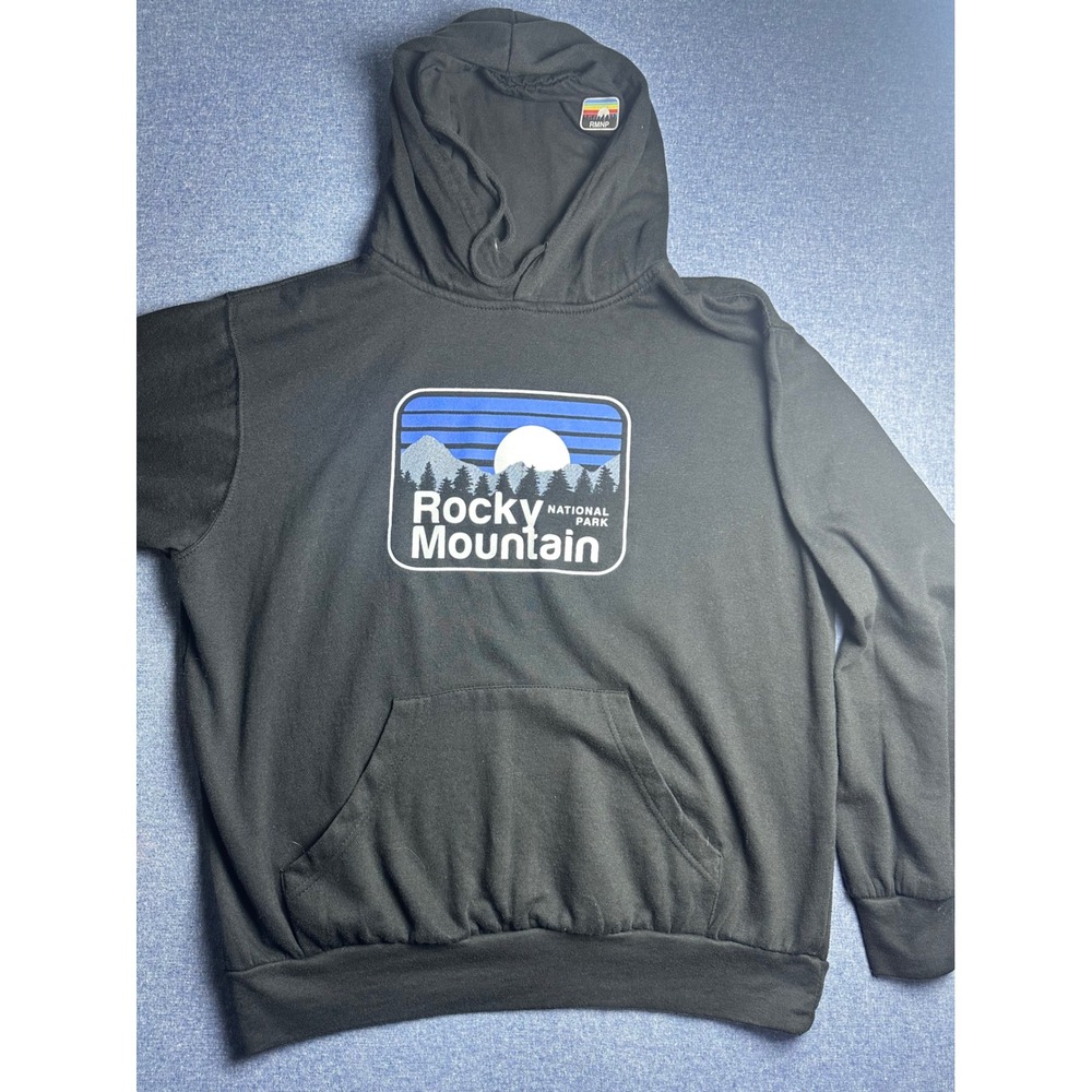 MV Sport Rocky Mountain National Park Gaiter Hoodie Mens Large Black Sweatshirt